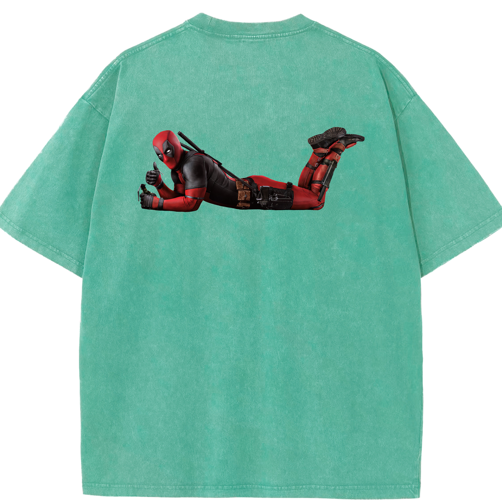 （画像用） Deadpool デッドプール 綿100% ヴィンテージ風 半袖Tシャツ（背面プリント）